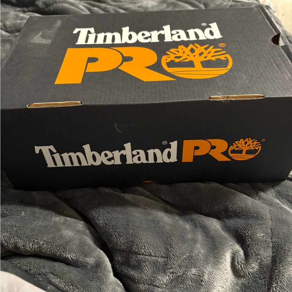 Timberland PRO Black and Orange Shoe Box